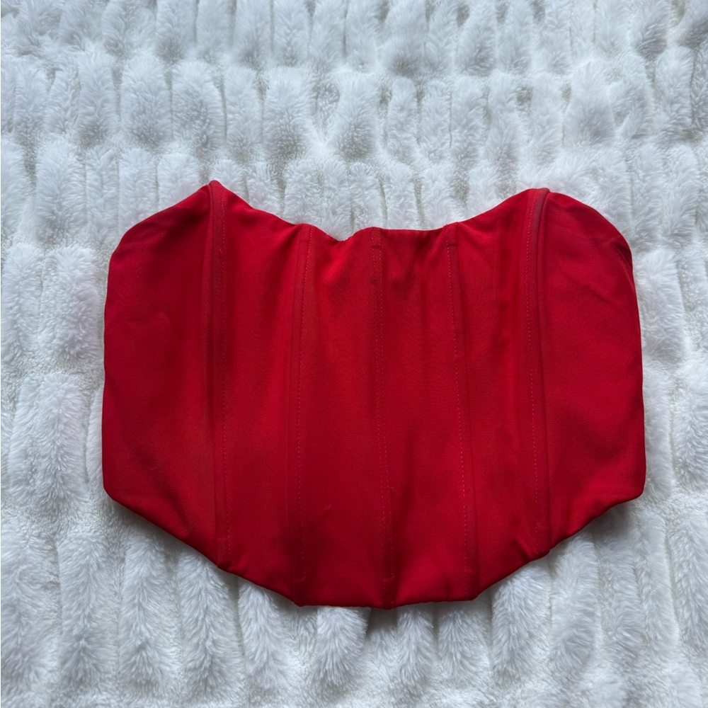 White fox red corset